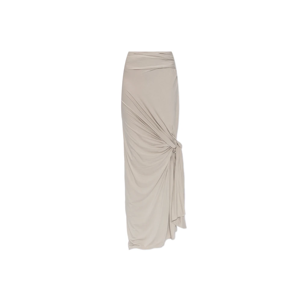 Entire Studios Women's Beige Maxi Skirts, Xs, Maxi Skirt With Decorative Draping