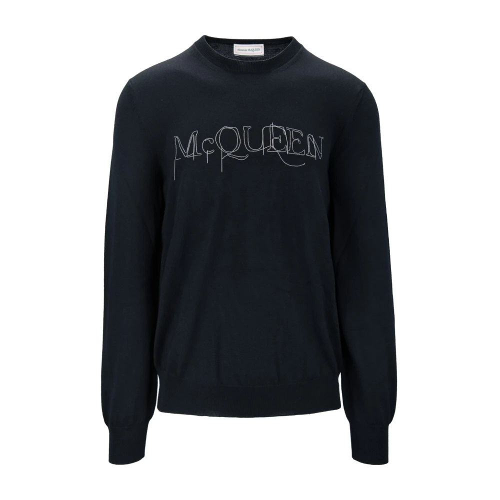 Alexander mcqueen Heren wollen trui met metalen ketting Black Heren