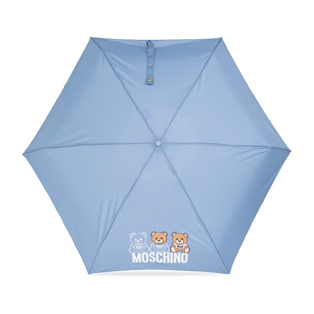 Moschino Opvouwbare paraplu met logo Blue Unisex