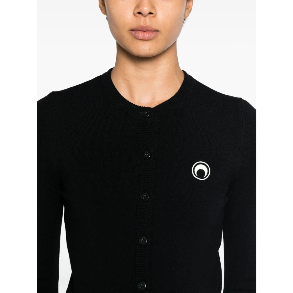 Marine Serre Zwarte Halve Maan Sweater Black Dames