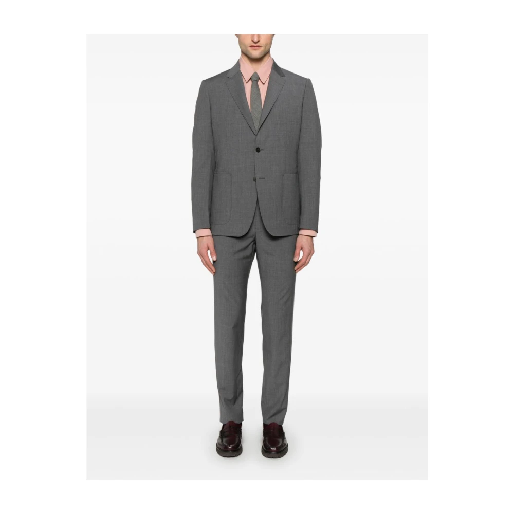Ermenegildo Zegna Grijze Jurk met Voorknoop en Achteruitgangen Gray Heren