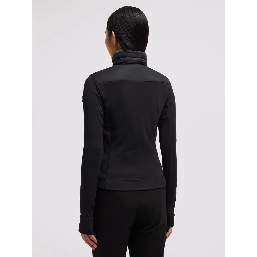 Moncler Zwarte Sweater Activewear Waterafstotend Rits Black Dames