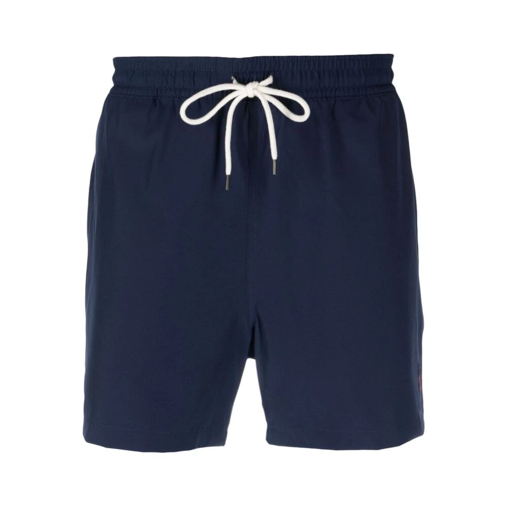 Ralph Lauren Navy Blue Logo Swim Shorts Blue Heren