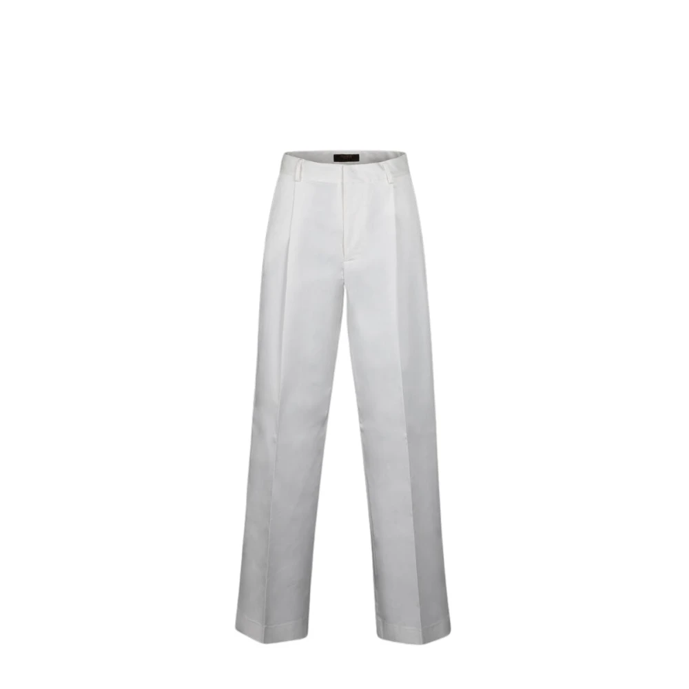 Moorer Women's White Straight Trousers, 3XS, Ofilia Trousers