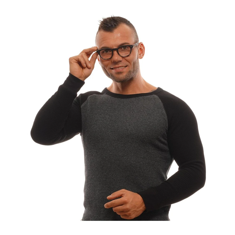 Ermenegildo Zegna Zwarte Trapezium Optische Monturen met Veerscharnier Multicolor Heren