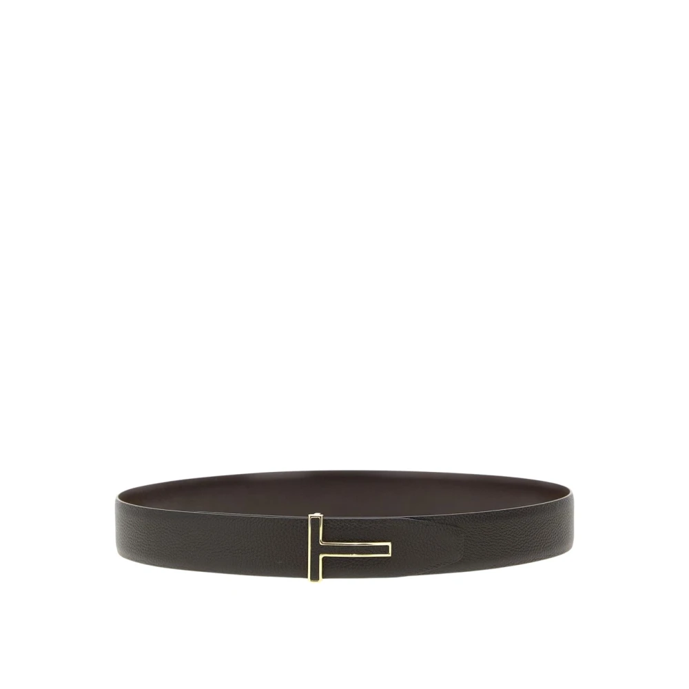 Tom Ford Mannelijk Bruin Accessoires Heren, 110 Cm, Stijlvolle Leren Riem Met Opvallende Gesp