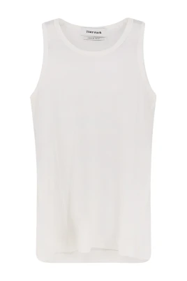 Ribbad tanktopp i sidenlyocell