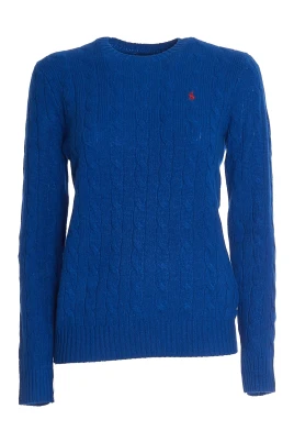 Royal Blue Kabelstickad Tröja