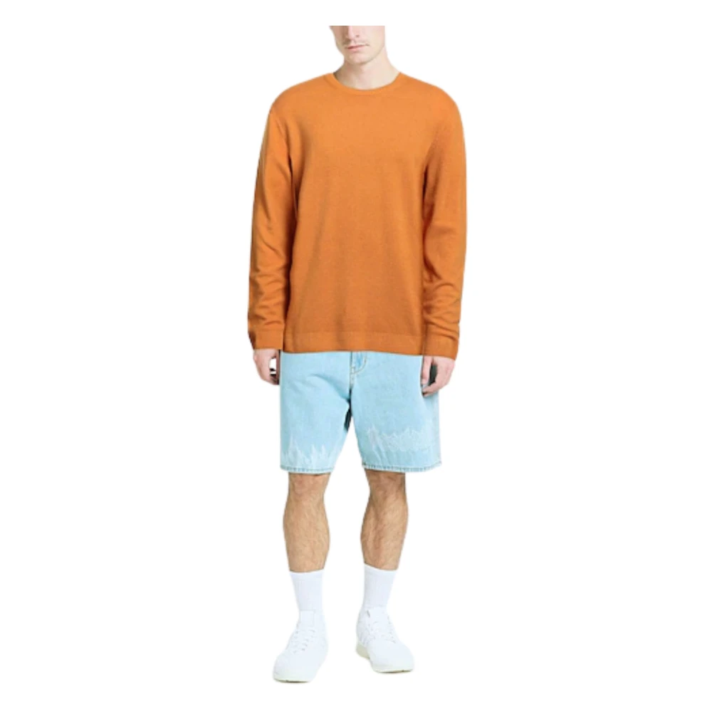Malo Licht Gebreide Trui Oranje Orange Heren