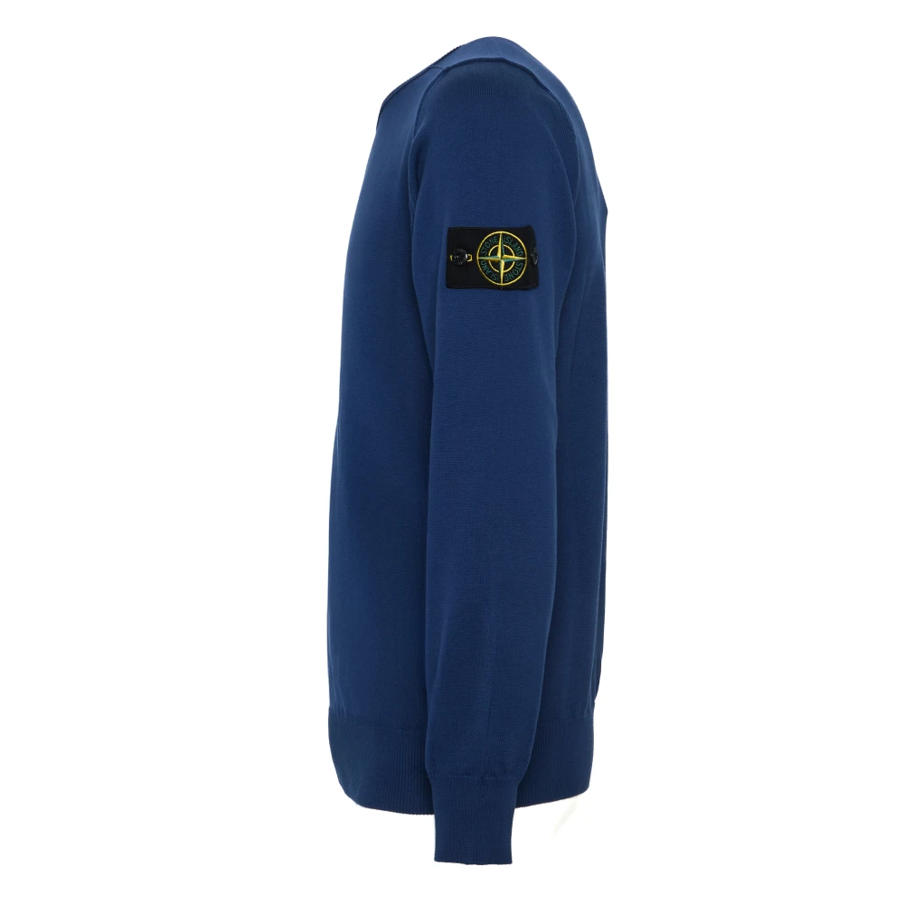 Stone Island Blauwe Crew Neck Sweater Blue Heren