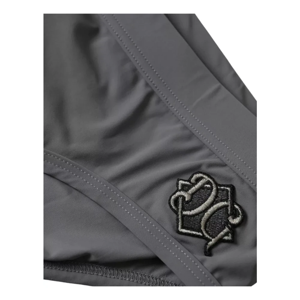 Dolce & Gabbana Donkergrijze Swim Brief met Logo Gray Heren