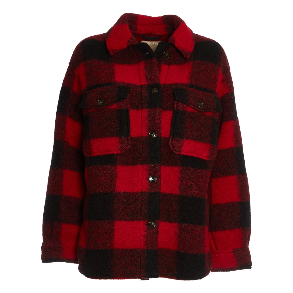 Woolrich Rode Buffalo Geruite Blazer Jas Red Dames