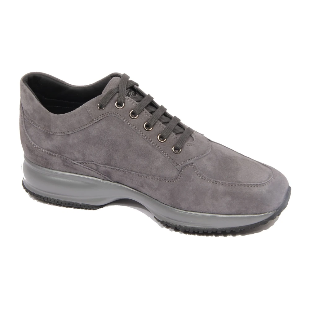 Hogan Women's Gray Sneakers, 10 Uk, Grey Suede Interactive Stud Shoe