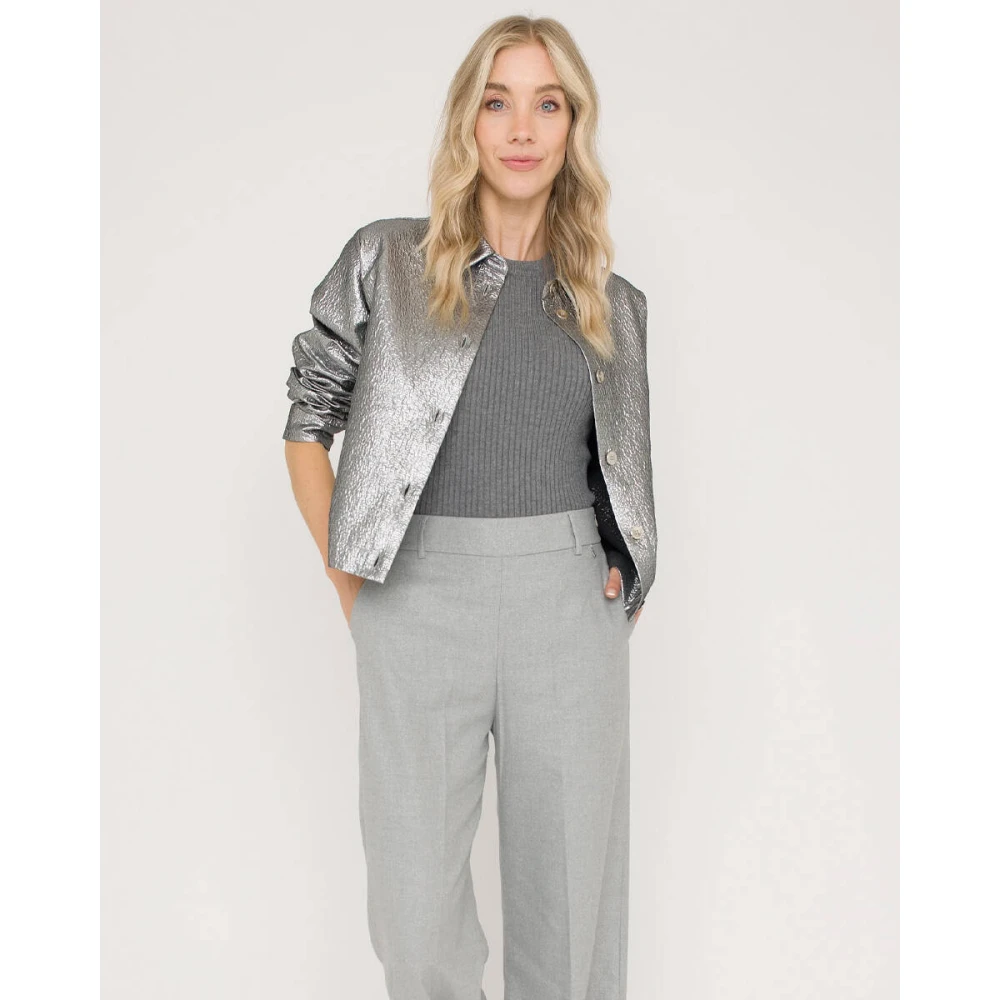 Anna Van Toor Blouse Lange Mouw Gray Dames