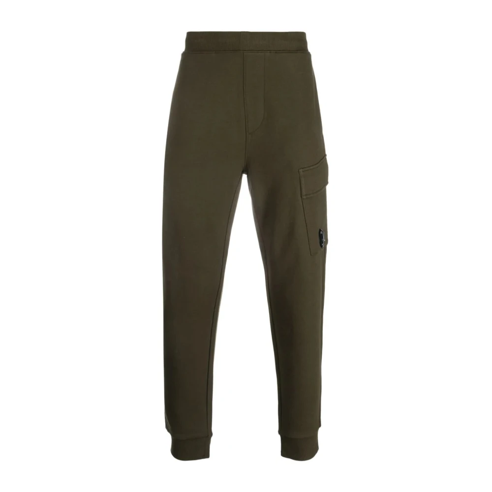 C.P. Company Diagonaal verhoogde fleece cargo sweatpants Green Heren