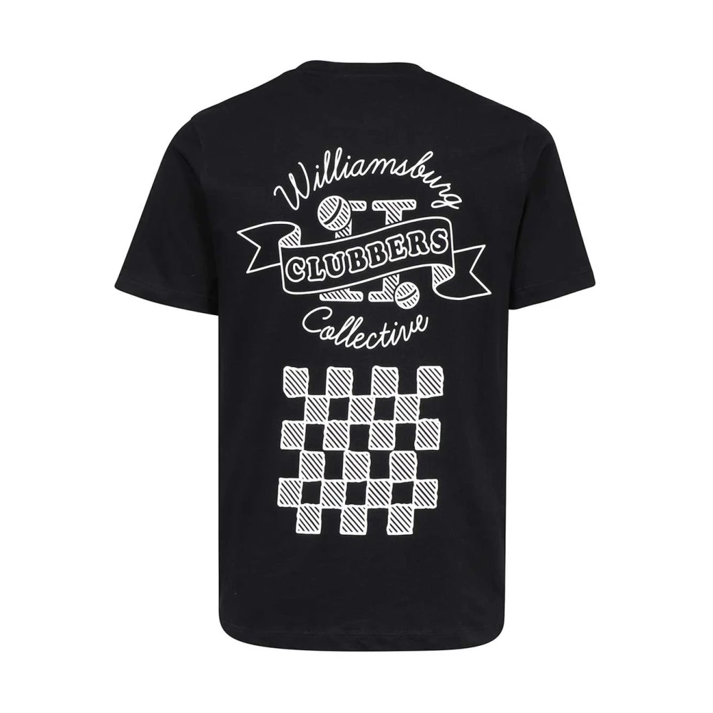 Les Deux Geribbelde Crew-neck T-shirt met Print Black Heren