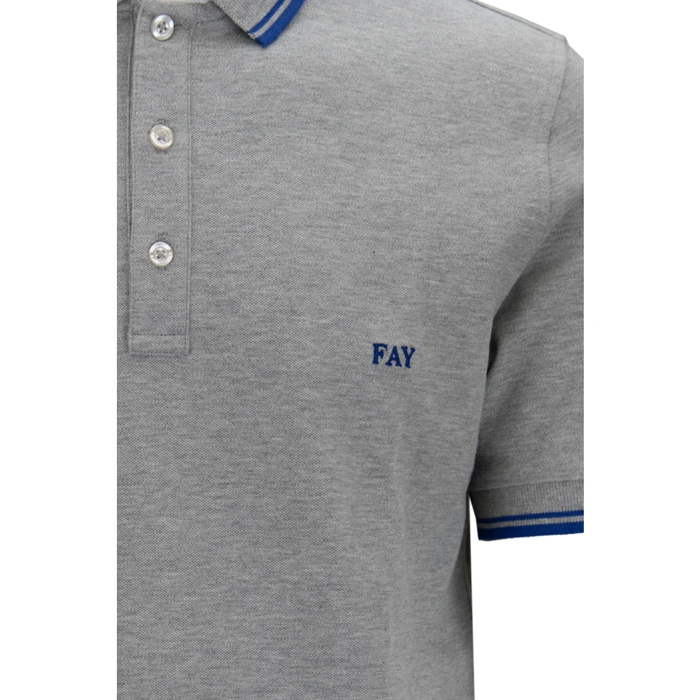 Fay Heren Knoop Polo Shirt Gray Heren