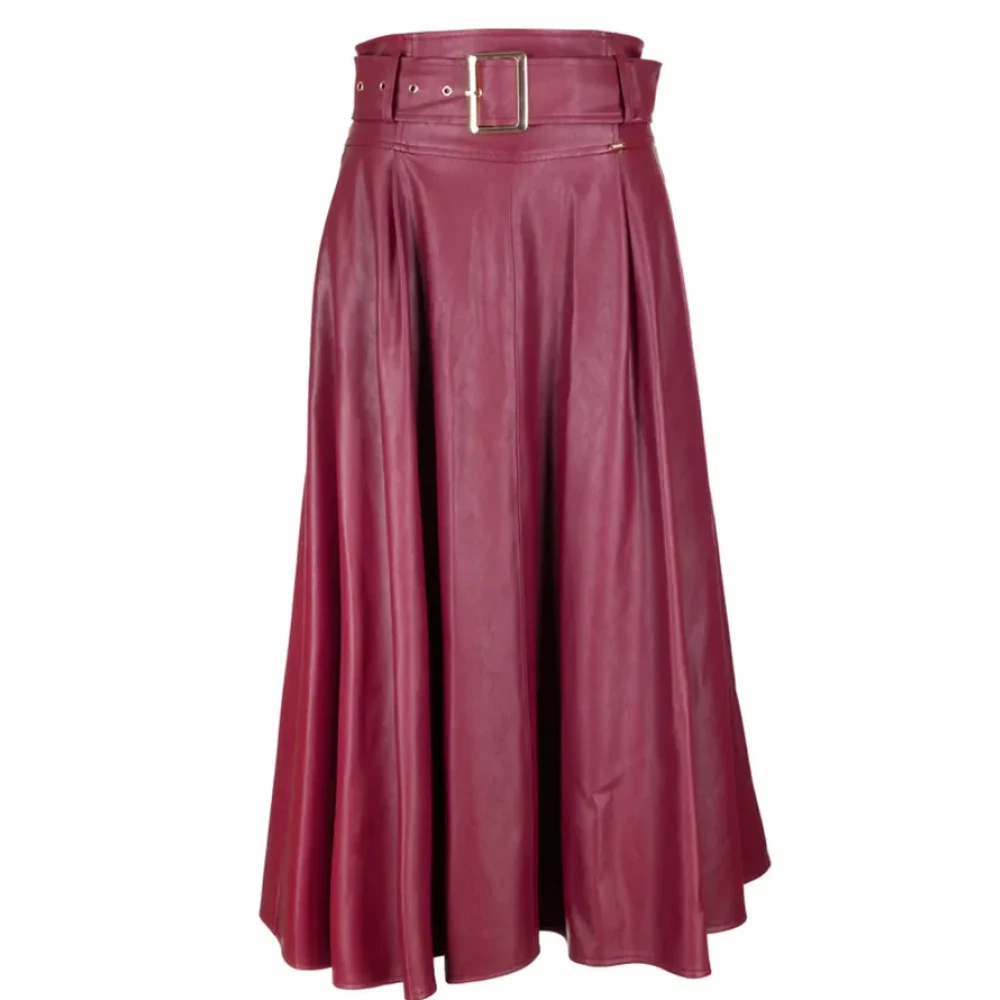Fracomina Eco Bordeaux Rok Herfst Winter 2023 Collectie Red Dames
