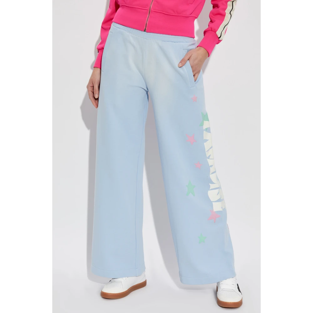 Palm Angels Sweatpants met print Blue Dames