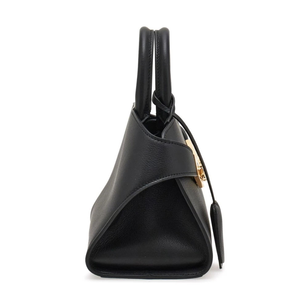 Salvatore Ferragamo Zwarte Leren Tote Tas Black Dames