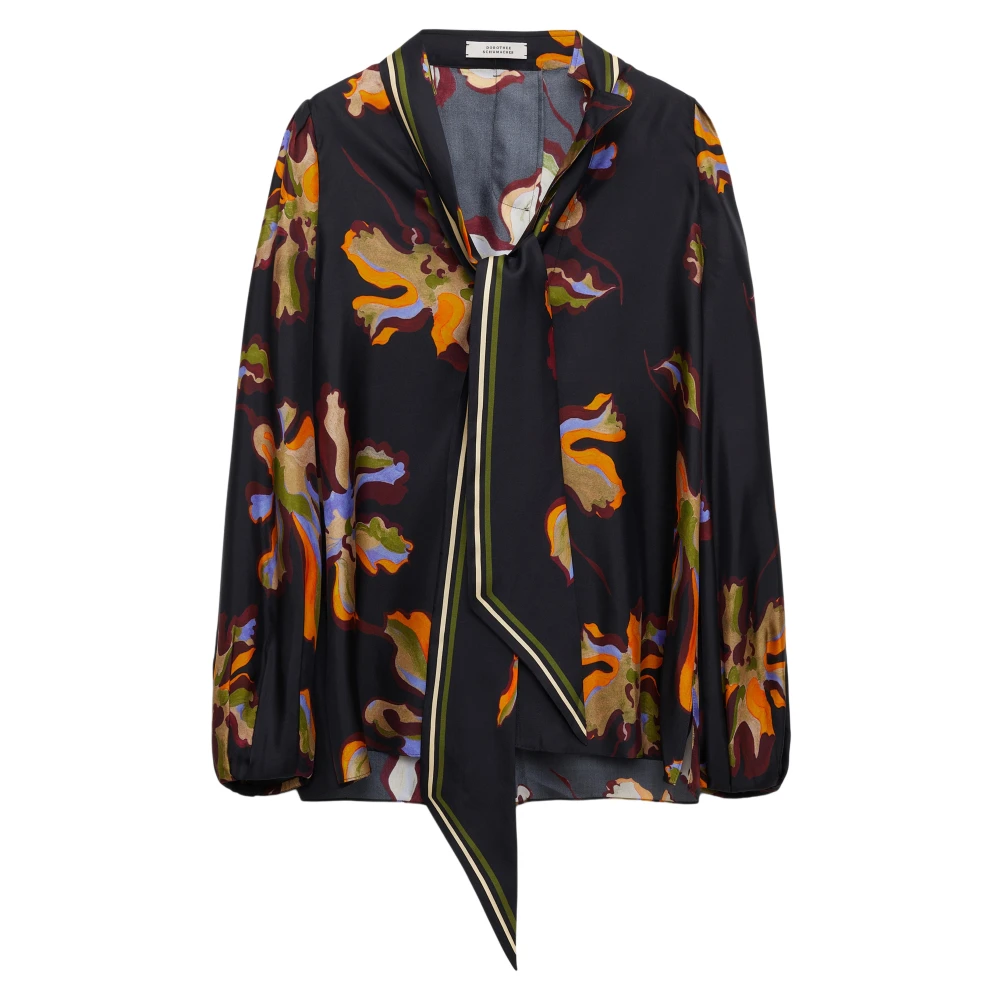 Dorothee schumacher Bloemig verleidelijke zijden blouse Black Dames