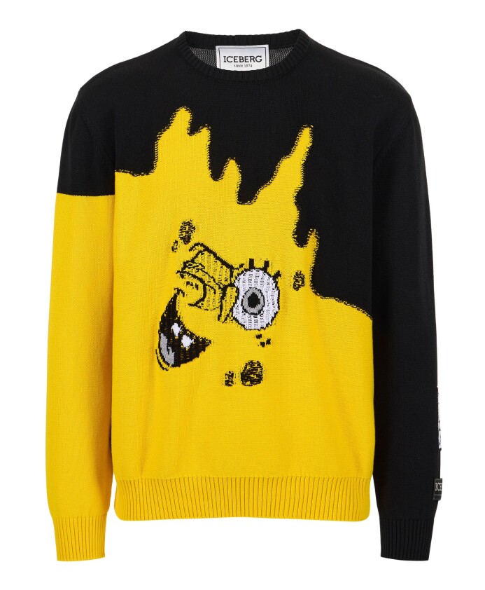 pull-ras-du-cou-en-coton-avec-incrustation-bob-l-eponge