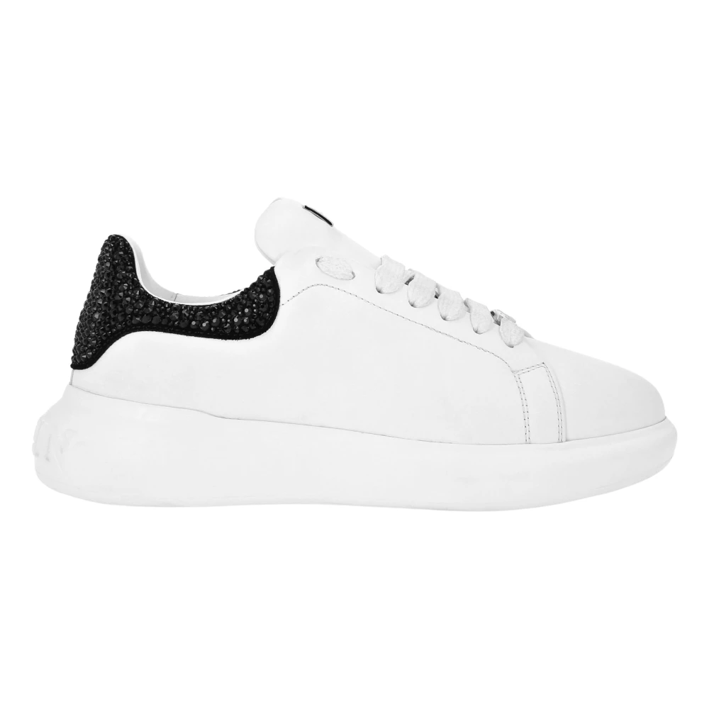Philipp Plein Women's White Sneakers, 7 Uk, Low Top Trainers Mix Strass