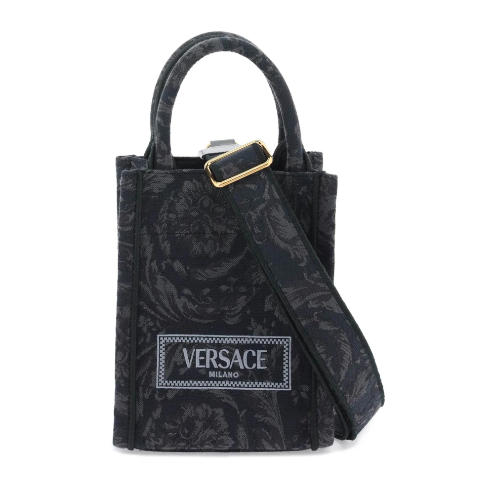 Versace Barocco Mini Tote Väska Black, Dam