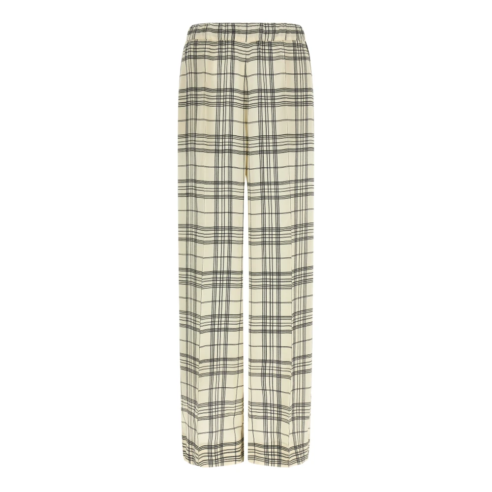 Jil Sander Women's Beige Fluid Viscose Trousers - Straight Trousers - M - Trousers
