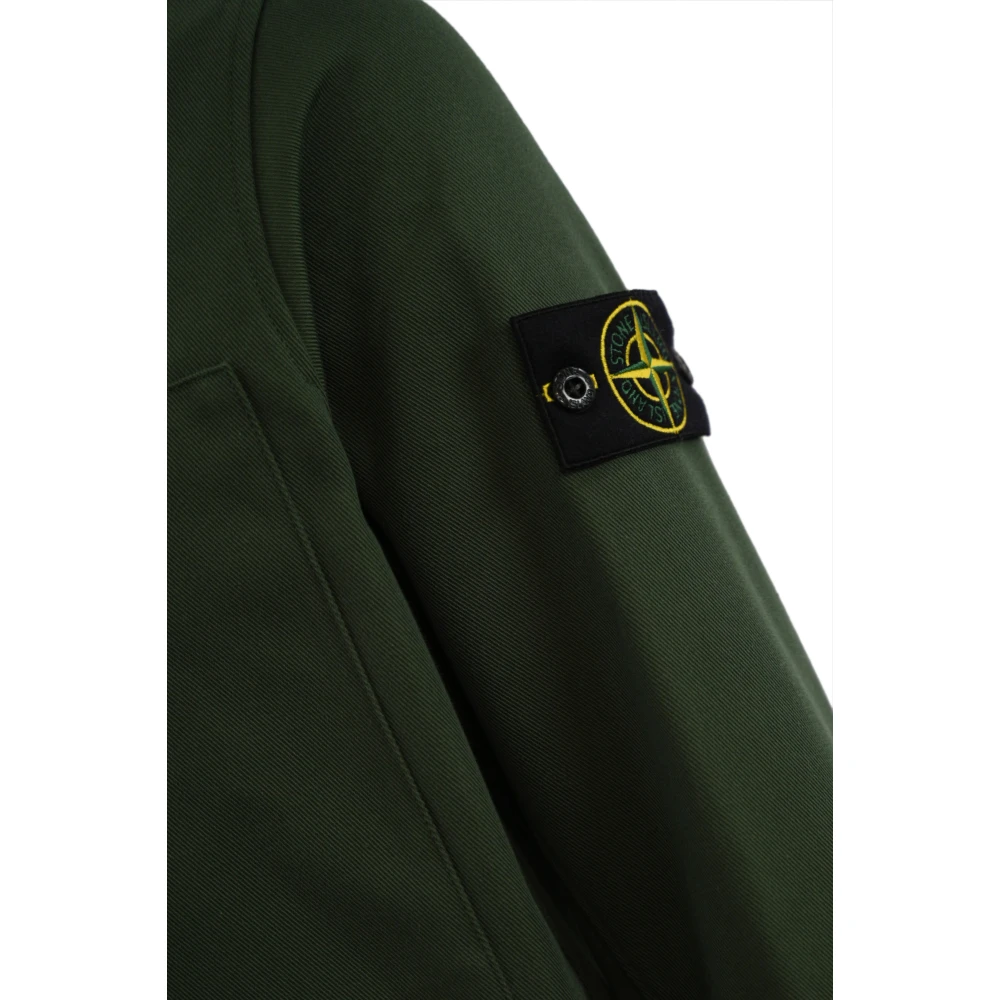 Stone Island Groene Nylon Katoenen Jas Green Heren