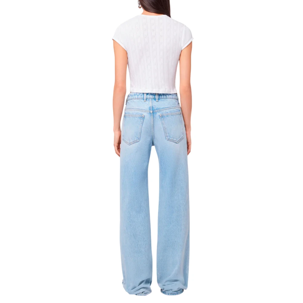 Paco Rabanne Moderne Wide Leg Cropped Jeans Blue Dames