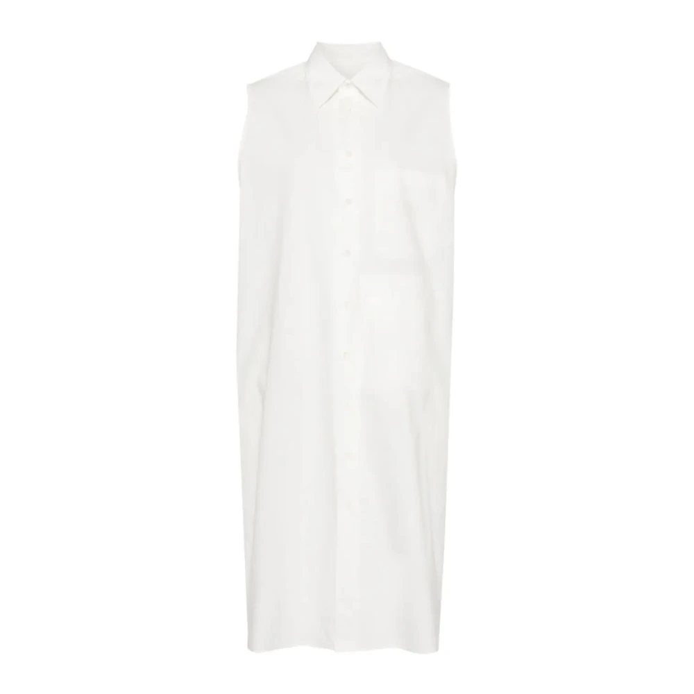 MM6 Maison Margiela Witte Katoenen Poplin Maxi Jurk White Dames