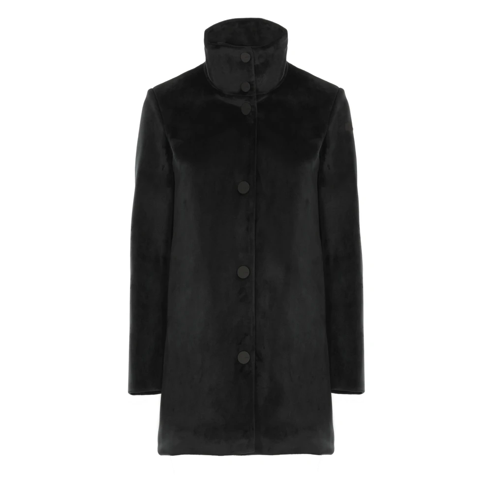 RRD Zwarte Fluwelen Hoodie met Logo Patch Black Dames