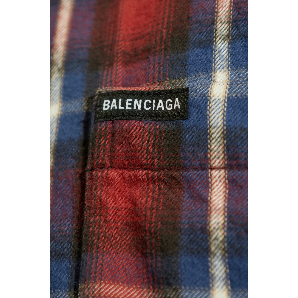 Balenciaga Geruit patroon overhemd Red Heren