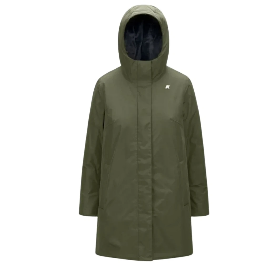 K-way Sophie Soft Touch Lange Hoodie Jas Green Dames