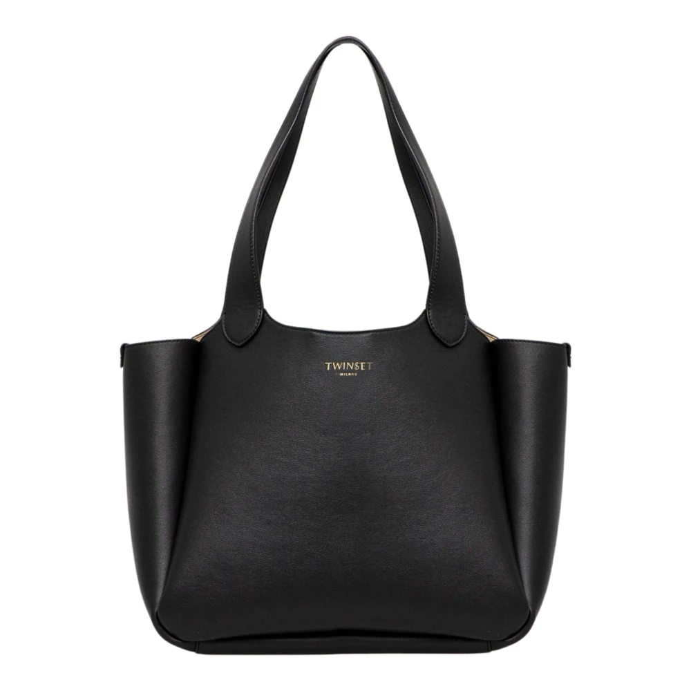 Twinset Forever Shopper Tas Zwart Leer Black Dames