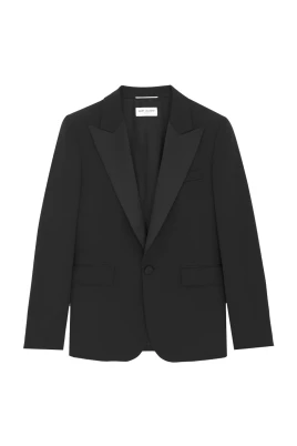 Svart Smokingjacka Elegant Väsentlig