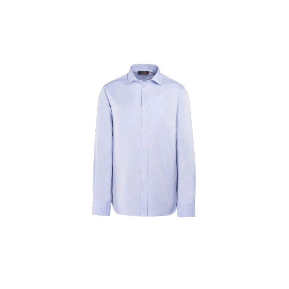 Moorer Luxe Sea Island Cotton Oxford Overhemd Blue Heren