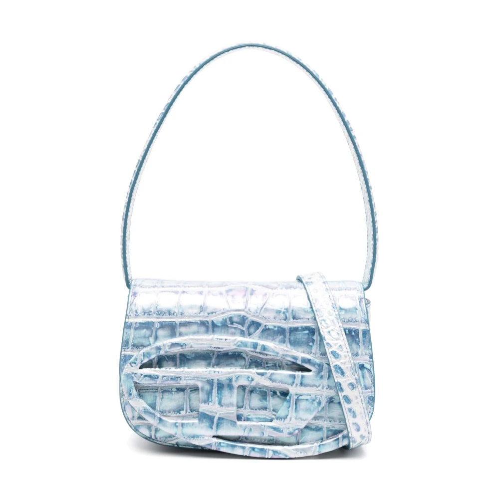 Diesel Heldere Blauwe Foldover Top Tas Blue Dames