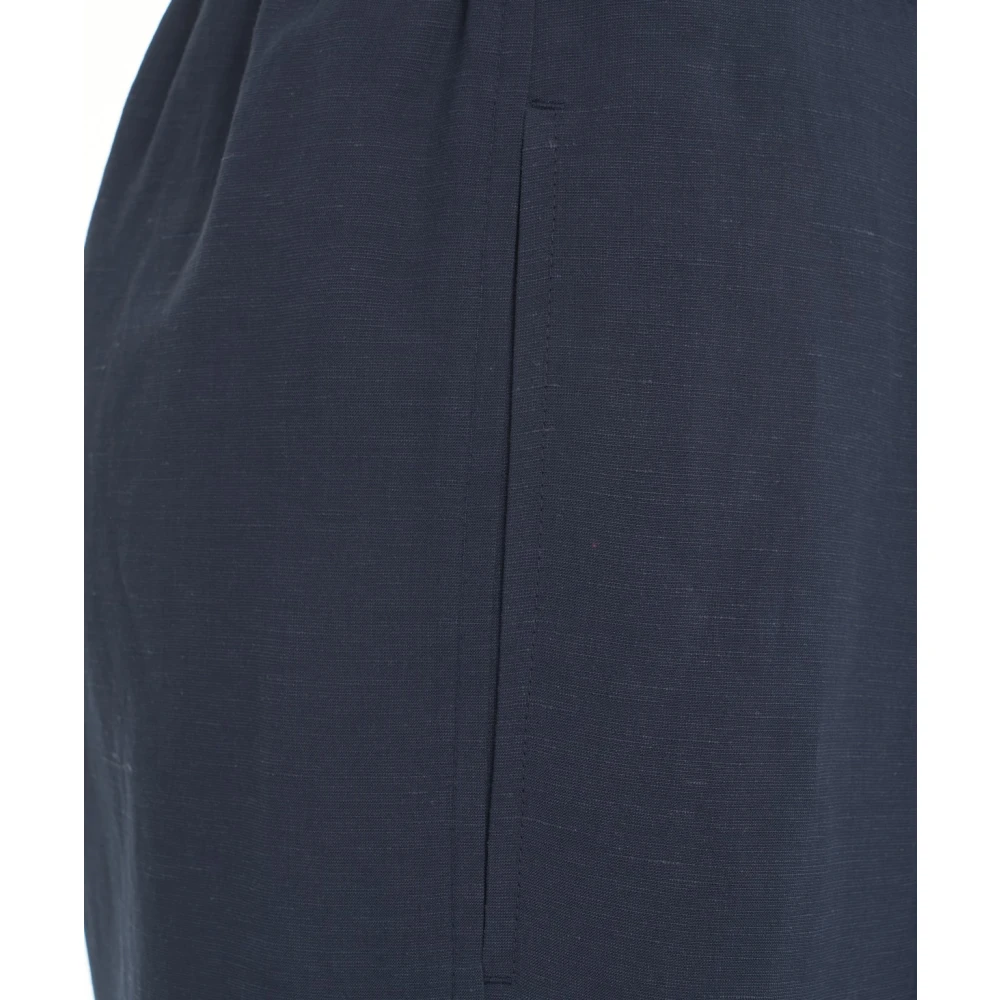 8pm Blauwe Linnen Wijde Pijp Broek Blue Dames