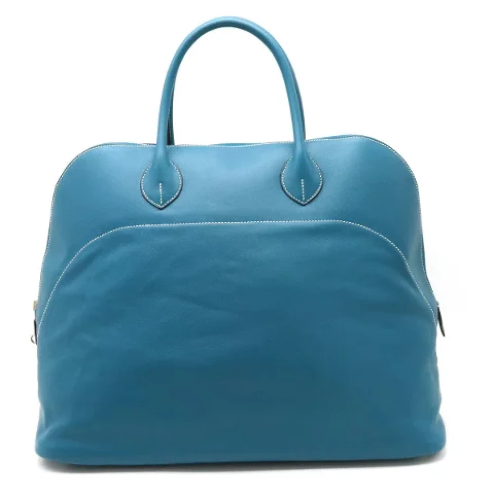 Hermès Vintage Pre-owned Leather travel-bags Blue Dames