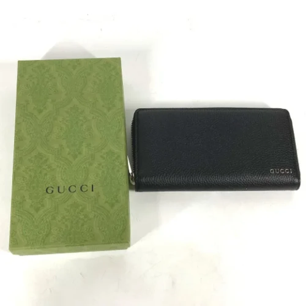 Gucci Vintage Pre-owned Leather wallets Black Dames