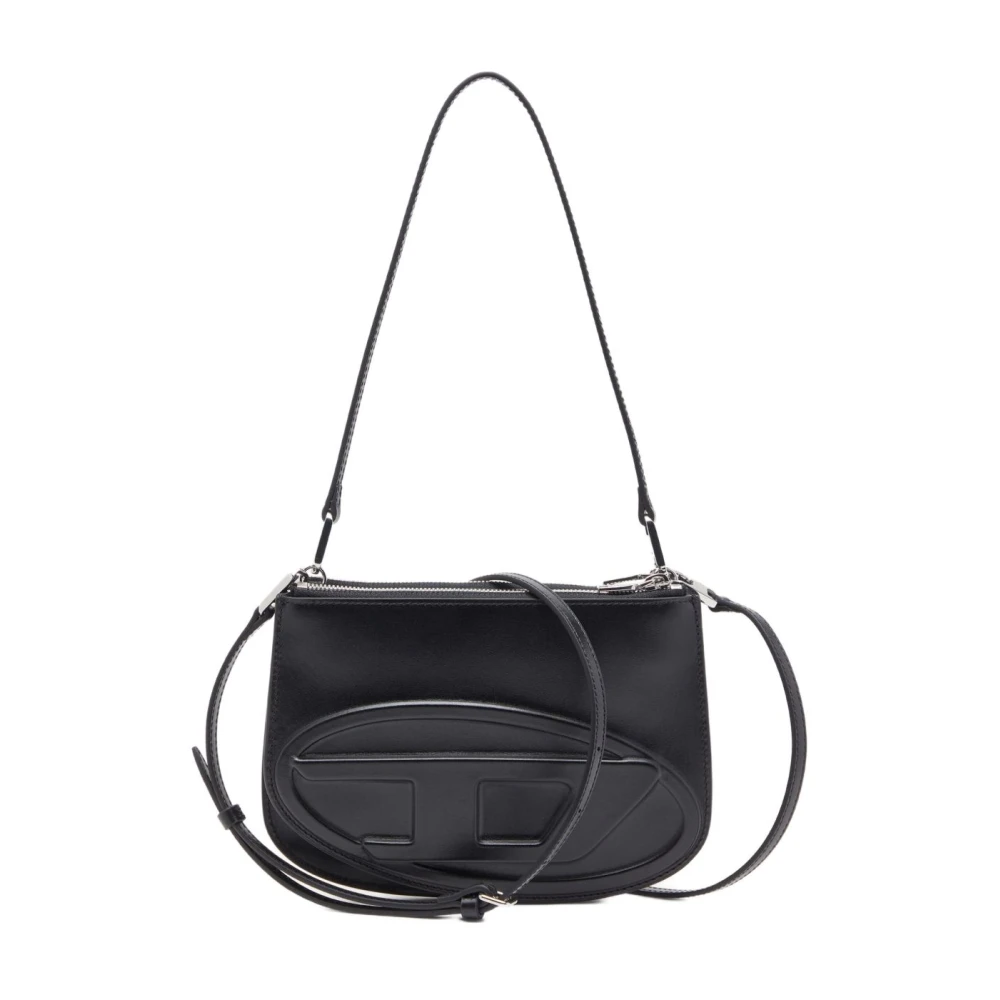 Diesel Vrouw Zwart Tassen Dames, One Size, Leer, 1Dr Twin Schoudertas