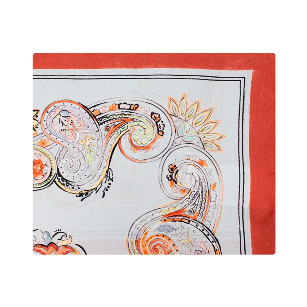 Etro Multicolor Silk Scarves, Female, One Size, Multicolour Paisley Silk Scarf