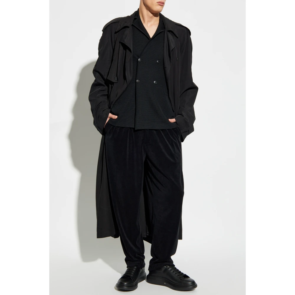 Giorgio Armani Wollen Double-Breasted Blazer Black Heren