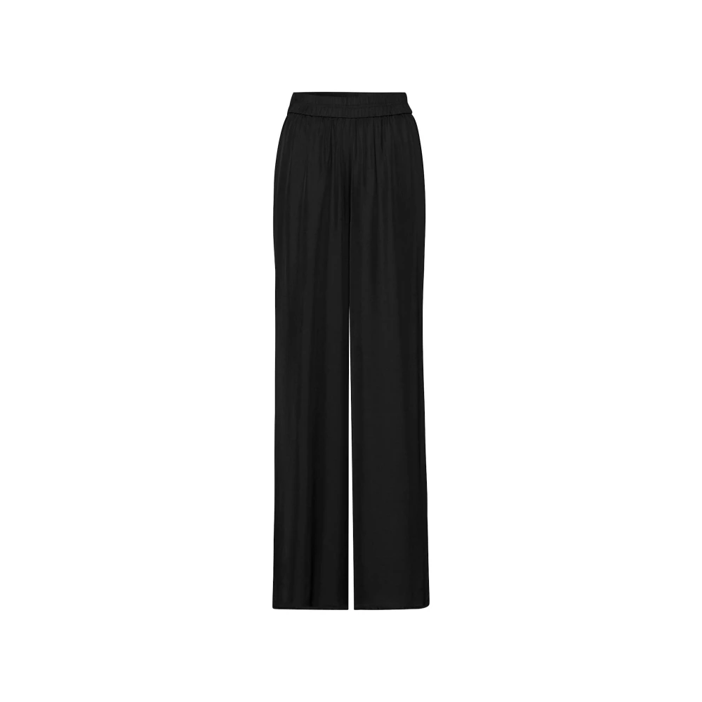 IVY OAK Wijde Pijp Elastische Taille Broek Black Dames