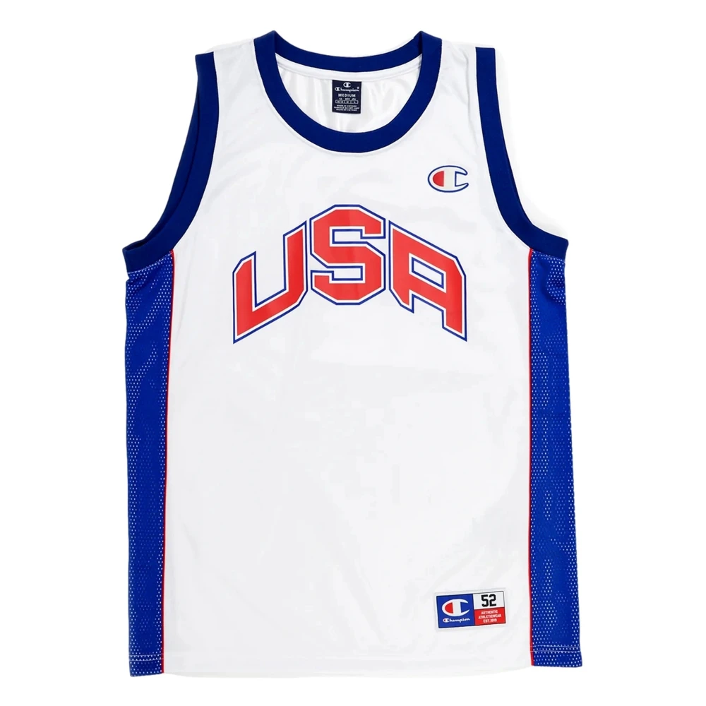 Champion Witte Basketbal Tanktop met USA Logo White Heren