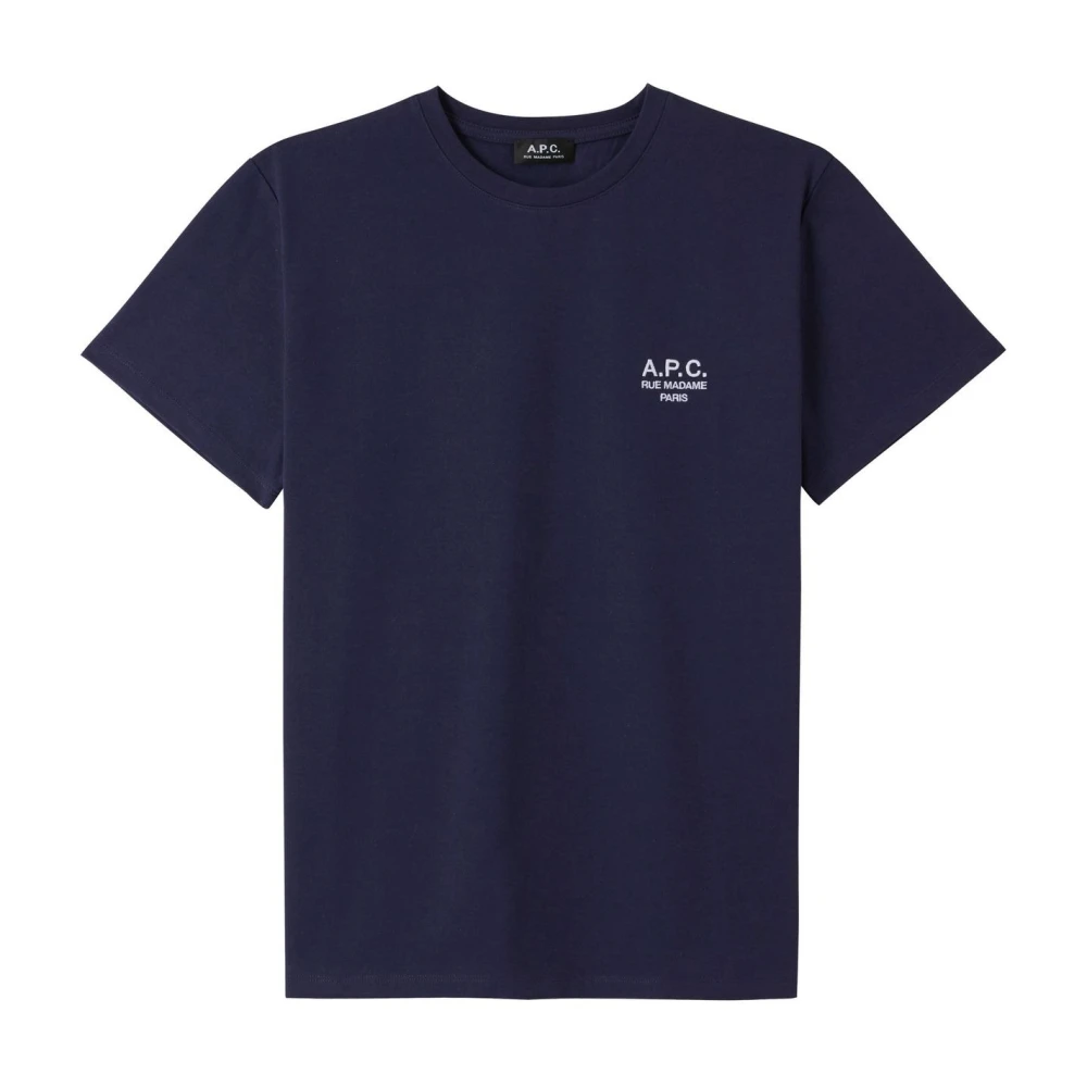 A.p.c. Navy T-shirt met bedrukt logo Blue Heren