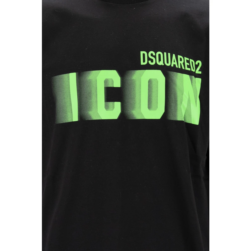 Dsquared2 Heren Icon Print Katoenen T-Shirt Black Heren