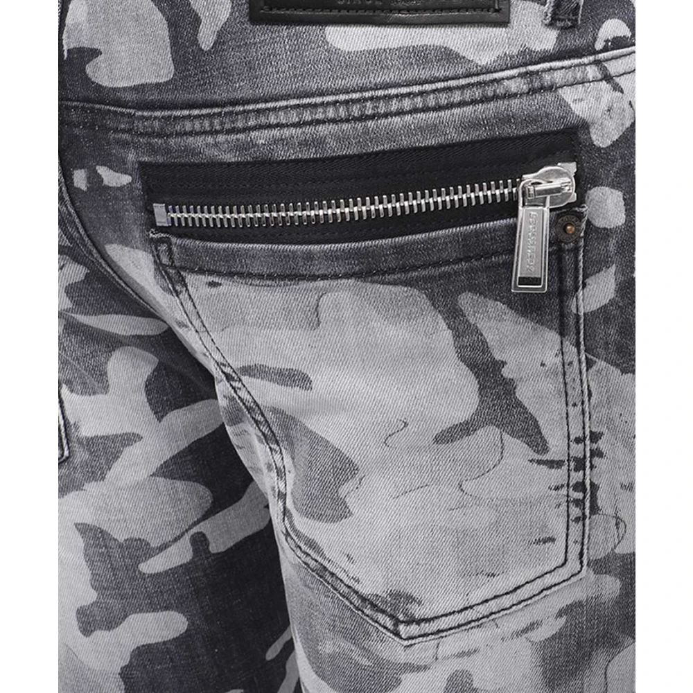 Dsquared2 Camouflage 5-Pocket Jeans Gray Heren